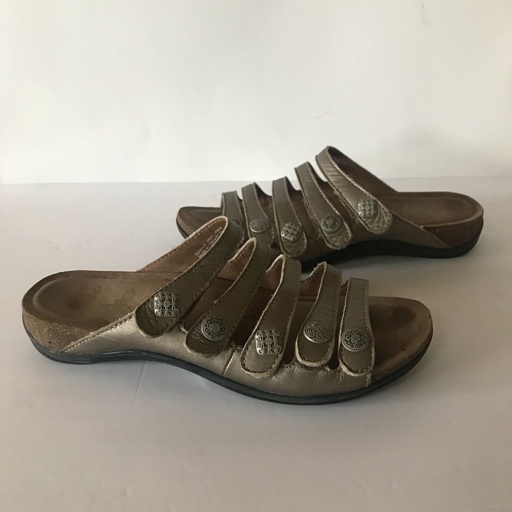 Dansko Janie Silver Leather Slide Sandals 41